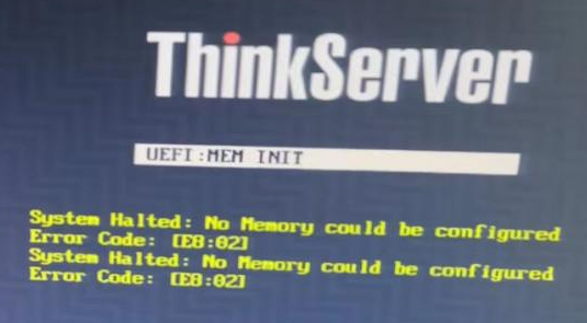 SR588故障阶段启动画面:No Memory could be configured,节选自现场照片
